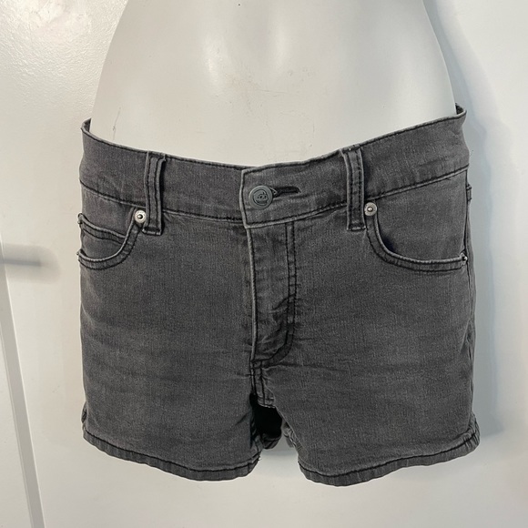 Cheap Monday H&M High Waisted Shorts Grey Denim Spring Jean Black Wash 25” - Picture 2 of 6